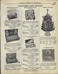 1948 PAPER AD Noma Christmas Tree Lights Bubble-Lite Tree Glo-Ray Angel - Picture 1 of 2