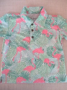 NEW Kenny Flowers Kiddy Sunshine Sate Flamingo 2T Toddler Golf Polo Shirt - Picture 1 of 2