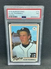 1978 Topps Burger King Alan Trammell #15 PSA 7 NM Rookie RC Detroit Tigers