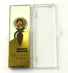 Vintage French Horse Head Enamel Bookmark By Mascot-~ In Original Box - Imagen 1 de 4