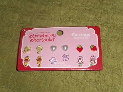 NEW, Set of 6 Pairs of Earrings featuring THE WORLD OF STRAWBERRY SHORTCAKE - Image 1 of 2