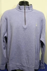 Mens Polo by Ralph Lauren Lavender 1/4 Zip Pullover Sweater Cotton/Viscose - Picture 1 of 11