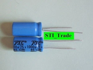 2 X 1000uf mfd 25V Electrolytic Capacitor Mini - Radial (2 Pieces) - Picture 1 of 2