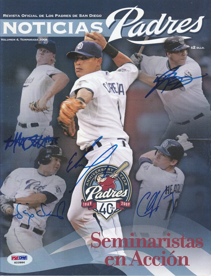 MAT LATOS SIGNED AUTO'D 2009 PROGRAM PSA/DNA COA SAN DIEGO PADRES WILL VENABLE + - Image 1 of 1