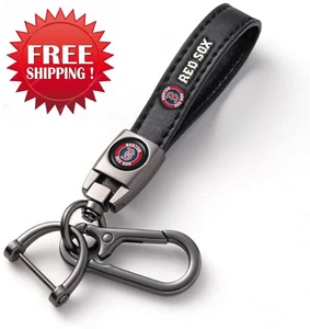 Leather Car Keychain Keyring Key Fob Holder for Boston Red Sox Baseball Fans - Bild 1 von 8