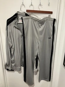 Puma Men's Vintage 2-Piece Track Suit, Gray/Black, XXL Top / XL Bottoms - Picture 1 of 8