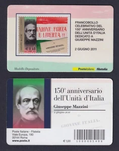 Tessera Filatelica Unità d'Italia Giuseppe Mazzini 2011 - Imagen 1 de 1