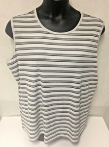 Top Laura Scott Mujer Multicolor Rayas Sin Mangas Talla Grande 20/22 Nuevo con Etiquetas 12.98 - Imagen 1 de 4