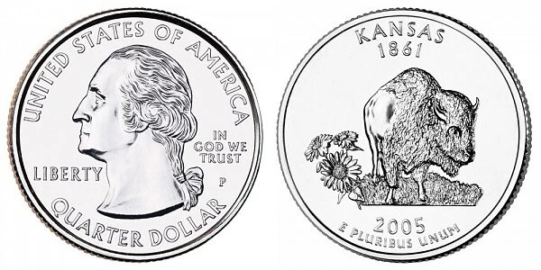 2005 P KANSAS  STATE QUARTER  GEM From Mint Rolls - Image 1 of 1