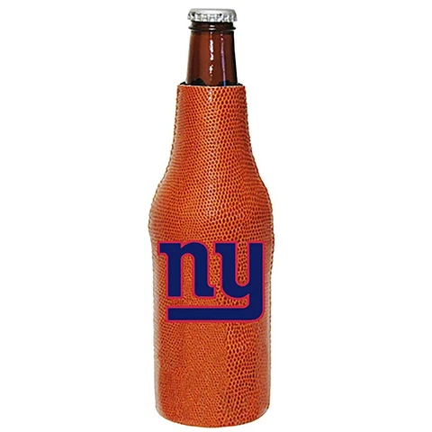 New York Giants Pigskin Bottle Cooler, NFL Football Coozie Koozie Coolie Cover