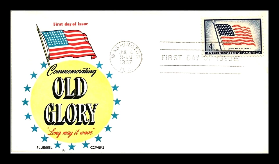 1094 4c Stamp (1957) THE 48 STARS U. S. FLAG FDC BY CAPTAIN HERMAN FLUEGEL - Image 1 of 1