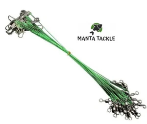 NEW 10 x 20lb 7 Strand Wire Traces Pike Zander Predator 30cm Swivel Snap Link - Picture 1 of 1