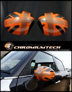 MK3 MINI Cooper/S/ONE F54 F55 F56 F57 F60 ORANGE Union Jack Mirror Cap Cover LHD - Bild 1 von 4