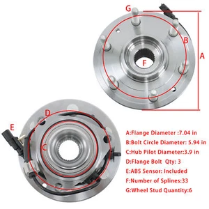 Buje de cojinete de rueda delantera Labwork 2 piezas para Cadillac Escalade Esv 2015-2020 4x4 - Imagen 1 de 17