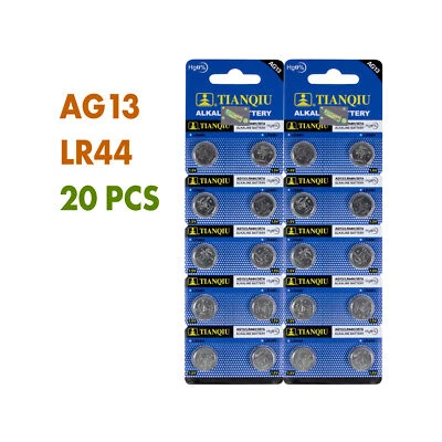20 PIEZAS - AG13 LR44 SR44 A76 357 157 L1154 Botón alcalino Batería de celda de moneda  Foto 1 de 2