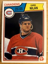 1983-84 O-Pee-Chee Chris Nilan Hockey Rookie (RC) #194 Canadiens VG Line On Back