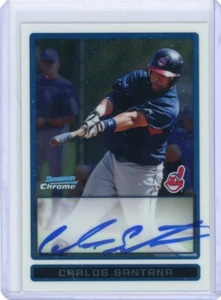 2009 Bowman Chrome Carlos Santana Prospect Auto #BCP108 - Guardians - Picture 1 of 2