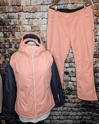 Conjunto de terno de neve esqui 2117 da Suécia jaqueta de inverno calça feminina GG X-grande 10 12 rosa - Imagem 1 de 4