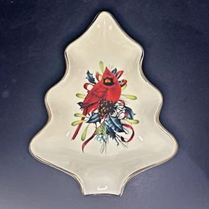 LENOX Winter Greetings 8" Tree Dish by Catherine McClung Cardinal NEW w/out Box - Picture 1 of 6