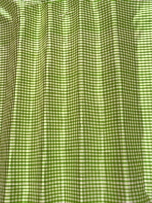 Green/White Dupioni Shantung Checks 100% Silk Fabric 54" W, By Yard (SD-621B) - Image 1 of 3