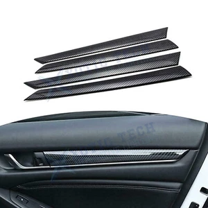 4PCS Carbon Fiber Look Black Door Armrest Panel Trim For Honda Accord 10th Gen - Picture 1 of 9