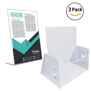 Porta Insegna Acrilico 8,5'' x 11'' e Brochure 5'' x 5''| Letteratura Inclinata,... - Foto 1 di 5