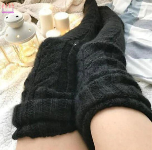 Women Soft Winter Warm Cable Knit Over knee Long Boot Thigh High Socks Stockings
