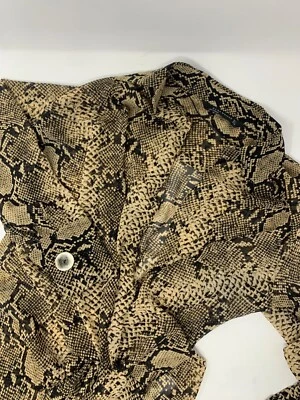 Blusa mujer Zara cuello en V profundo piel de serpiente manga 3/4 talla grande Q8 Foto 1 de 4