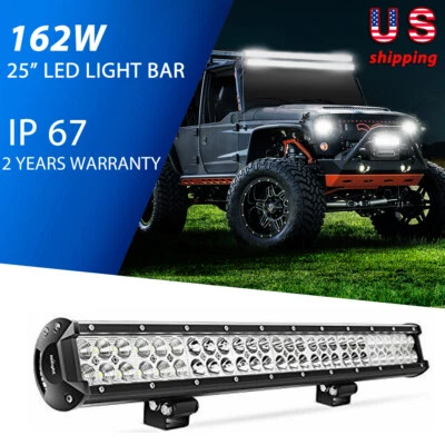 Nilight 25" 162W LED Light Bar Flood Spot Combo Driving Lights for SUV Off Road - Image 1 of 4