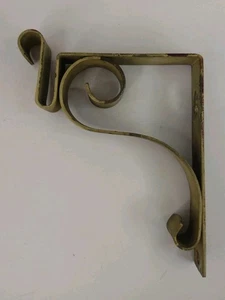 Six Vintage Metal Curtain Rod Holders Hooks Flat Rod Rusty - Picture 1 of 11