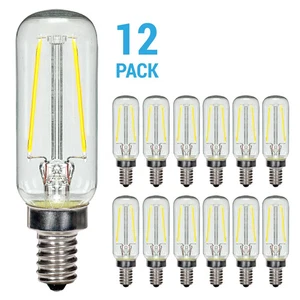 12 Pack Satco S21340 LED Filament Bulbs 2.8W =25W 120V T6 Candelabra E12 Clear - Picture 1 of 2