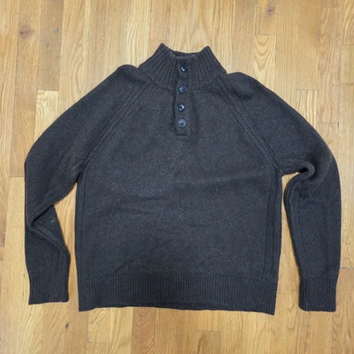 Banana Republic Mens Preppy Fireplace Wool Pullover Sweater Deep Chocolate Brown - Image 1 of 4