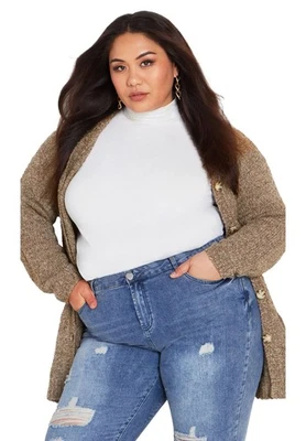 Avenue Women's Plus Size Amber Boucle Cardigan - Image 1 of 4