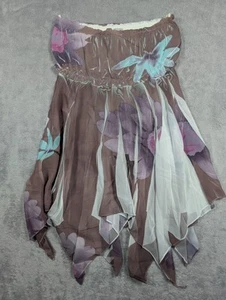 Top sin tirantes Carolina para mujer talla pequeña pañuelo floral dobladillo hada caprichoso - Imagen 1 de 6