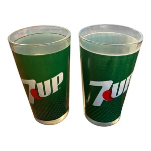 2er SET VINTAGE 7-UP 5" GROSSE TRINKGLÄSER NEU OHNE BOX - Bild 1 von 4