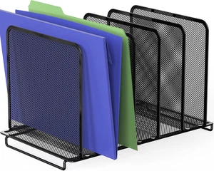 Organizador clasificador de archivos vertical expandible de 5 secciones, negro - Imagen 1 de 12