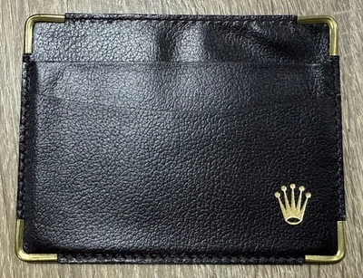 ROLEX 0101.70.50 Day Date Genuine Dark Brown Leather Credit Card Holder Wallet  - Image 1 of 4