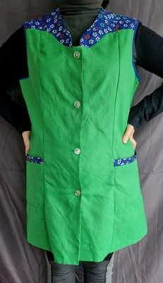 Nylon Dederon kittel schürze Vintage Apron Gr.44-Original 70er Jahre Retro  C&A - Bild 1 von 3