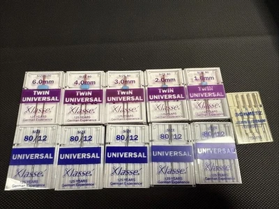 Mixed Lot Sewing Machine Embroidery Needles Schmetz Klasse 80/12 Twins Jeans - Image 1 of 4