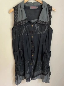 Bonito Chaleco Ángel Boho Festival Encaje Hada Hippie Occidental Romántico Gótico Rosa M - Imagen 1 de 8