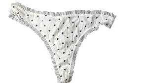 Victoria's Secret Damen-Tanga Medium gepunktet Rüschen Unterwäsche Höschen - Bild 1 von 3