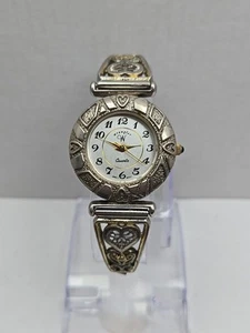 Womens Wrangler Heart Two Tone Quartz Watch With Stretch Band New Battery - Picture 1 of 10