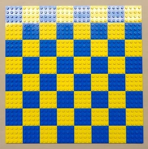 x64 NUEVAS placas de Lego 4x4 Placas base azules y amarillas HACE TABLERO DE JUEGO DE AJEDREZ - Imagen 1 de 2