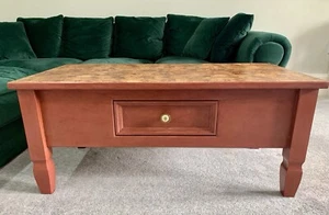 Upcycled Painted Coffee Table With Old Map Decoupage Top - Picture 1 of 10