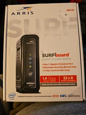 Cable Modem ARRIS SURFboard SB6190 DOCSIS 3.0(Black)  Brand New Sealed! - Image 1 of 3