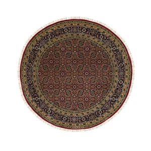 6'1"x6'1" Hand Knotted All Over Herrita Design New Zealand Wool Round Rug G62350 - Picture 1 of 8