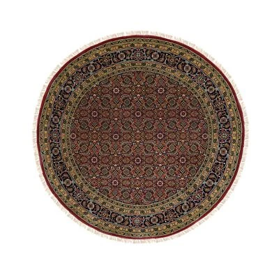 6'1"x6'1" Hand Knotted All Over Herrita Design New Zealand Wool Round Rug G62350 - Image 1 of 4