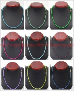 Natürlich Facettiert 4mm Edelstein Rund Perlen Halskette 35-90cm Gold Verschluss - Bild 1 von 43