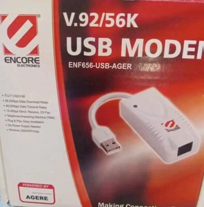 Encore 56k USB Modem FAX V.92 Open Box Plug And Play Software Driver - Picture 1 of 9