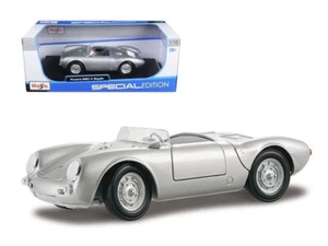 Coche modelo diecast Porsche 550 A Spyder plateado 1/18 de Maisto - Imagen 1 de 1